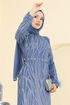فستان سهرة ازرق 6660YG95-MS - Thumbnail