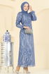 فستان سهرة ازرق 6660YG95-MS - Thumbnail