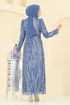 فستان سهرة ازرق 6660YG95-MS - Thumbnail