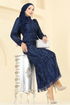 Evening Dress 6660YG95-MS Navy Blue - Thumbnail