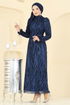 Evening Dress 6660YG95-MS Navy Blue - Thumbnail