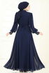 Evening Dress 7084ABK1075-MS Navy Blue - Thumbnail