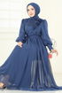 Evening Dress 8000AB368-MS Indigo - Thumbnail
