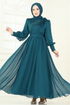 Evening Dress 8000AB368-MS Petroleum - Thumbnail