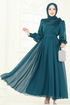 Evening Dress 8000AB368-MS Petroleum - Thumbnail