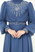 Evening Dress 8010AB368-MS Indigo - Thumbnail