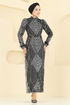 Evening Dress 8017YG95-MS Black - Thumbnail