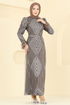 Evening Dress 8017YG95-MS Brown - Thumbnail