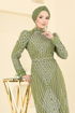 Evening Dress 8017YG95-MS Oil Green - Thumbnail