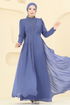 Evening Dress 8019AB368-MS Blue - Thumbnail