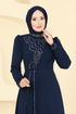 Evening Dress 8019AB368-MS Navy Blue - Thumbnail