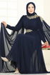 Evening Dress 8023AB368-MS Navy Blue - Thumbnail