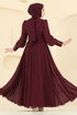Evening Dress 8084AB368-MS Burgundy - Thumbnail