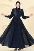 Evening Dress 8084AB368-MS Navy Blue - Thumbnail