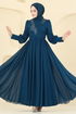 Evening Dress 8084AB368-MS Petroleum - Thumbnail