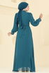 Evening Dress 8088AB368-MS Petroleum - Thumbnail