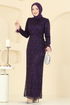Evening Dress 8090AB368-MS Purple - Thumbnail