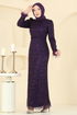 Evening Dress 8090AB368-MS Purple - Thumbnail