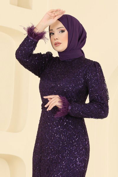 A.B. - فستان سهرة أرجواني 8090AB368-MS