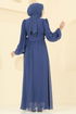 فستان سهرة ازرق 8110AB368-MS - Thumbnail