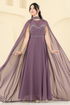 Evening Dress 8112AB368-MS Dark Lilac - Thumbnail