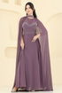 Evening Dress 8112AB368-MS Dark Lilac - Thumbnail