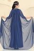 Evening Dress 8112AB368-MS Navy Blue - Thumbnail