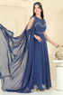 Evening Dress 8112AB368-MS Navy Blue - Thumbnail