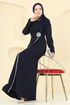 Evening Dress 8116ABK1075-MS Navy Blue - Thumbnail