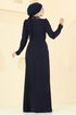 Evening Dress 8116ABK1075-MS Navy Blue - Thumbnail