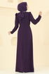 Evening Dress 8116ABK1075-MS Purple - Thumbnail