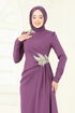 Evening Dress ASM2810-MS Dark Lilac - Thumbnail