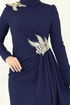 Evening Dress ASM2810-MS Navy Blue - Thumbnail
