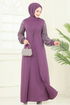 Evening Dress ASM2811-MS Dark Lilac - Thumbnail