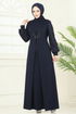 Evening Dress ASM2811-MS Navy Blue - Thumbnail