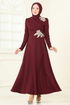 Evening Dress ASM2812-MS Burgundy - Thumbnail