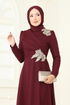 Evening Dress ASM2812-MS Burgundy - Thumbnail