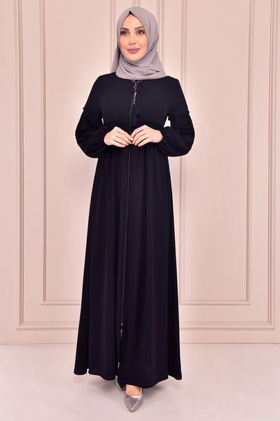 RBA - Fermuarlı Ferace Lacivert RBA10011