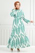 Feuille À Motifs Hijab Robe Numéro de pièce 827OZR1047-M Menthe - Thumbnail