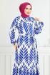 Feuille À Motifs Hijab Robe Numéro de pièce 827OZR1047-M Poires - Thumbnail