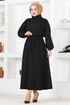 Fisherman Collar Dress END5552 Black - Thumbnail