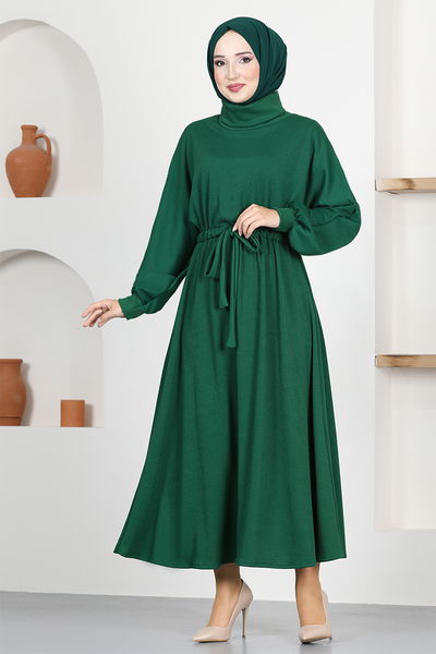 END - Fisherman Collar Dress END5552 Emerald