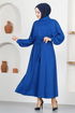 Fisherman Collar Dress END5552 Indigo - Thumbnail