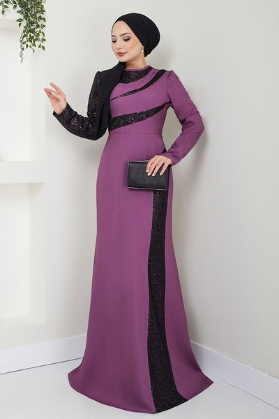 ASM - Flake Embroidered Evening dress ASM2710 Lilac
