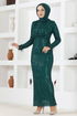 Flake Sequin Evening dress END5544 Emerald - Thumbnail