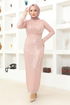 Flake Sequin Evening dress END5544 Powder - Thumbnail