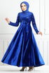 Flake Sequined Velvet Evening dress 2015EFY931-M Saks - Thumbnail