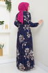 Fleur À Motifs Hijab Robe 5035ANT904-L Laci - Thumbnail