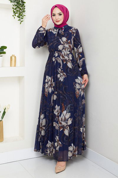 MRV A.N.T. - Fleur À Motifs Hijab Robe 5035ANT904-L Laci