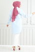 Fleur Imprimé Tunique 405ÉVO1065-M Bébé Bleu - Thumbnail